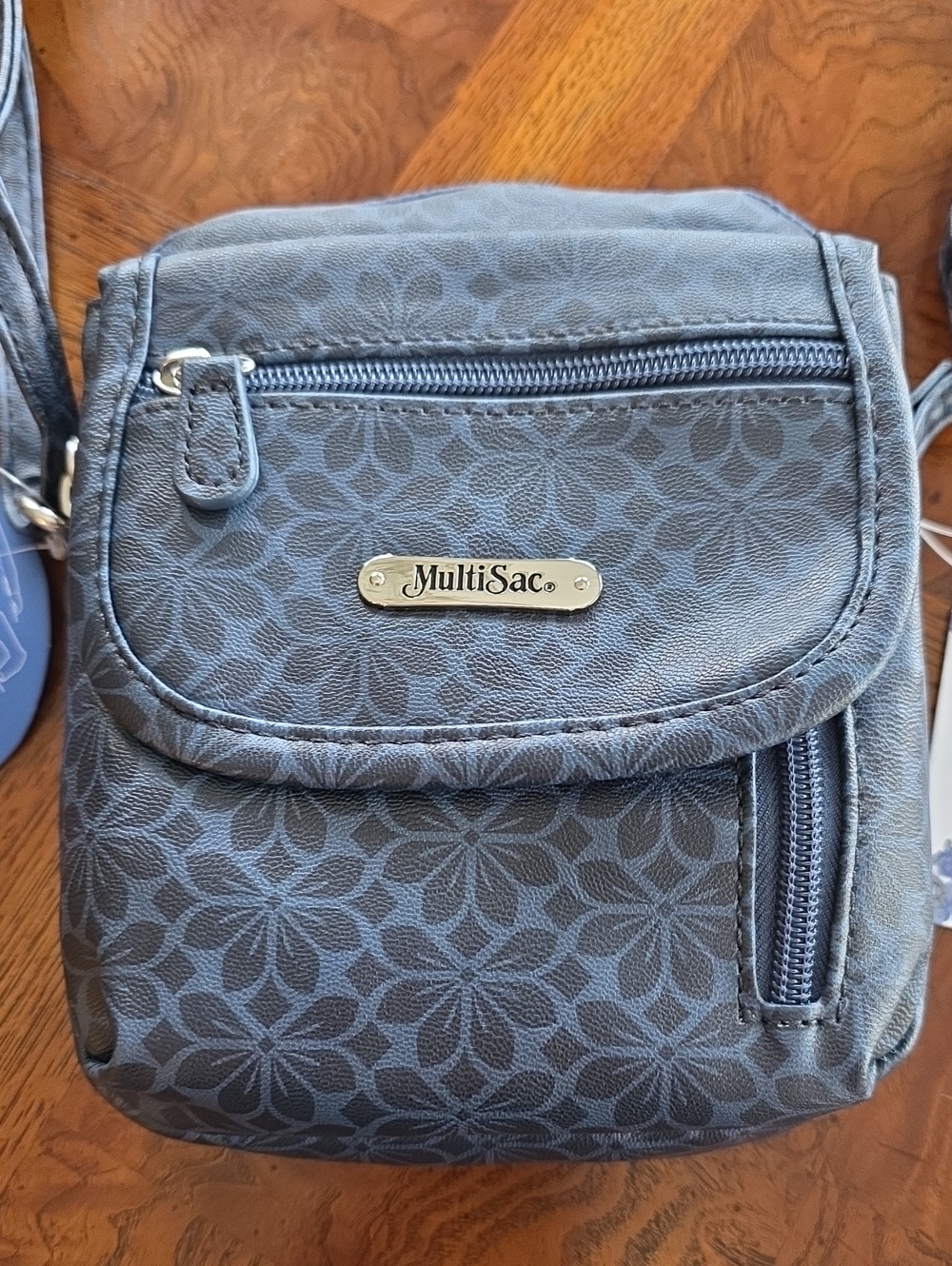 Multi Sac Everest Mini XBY Crossbody Bag Purse Blue Floral - NEW - Picture 2 of 7